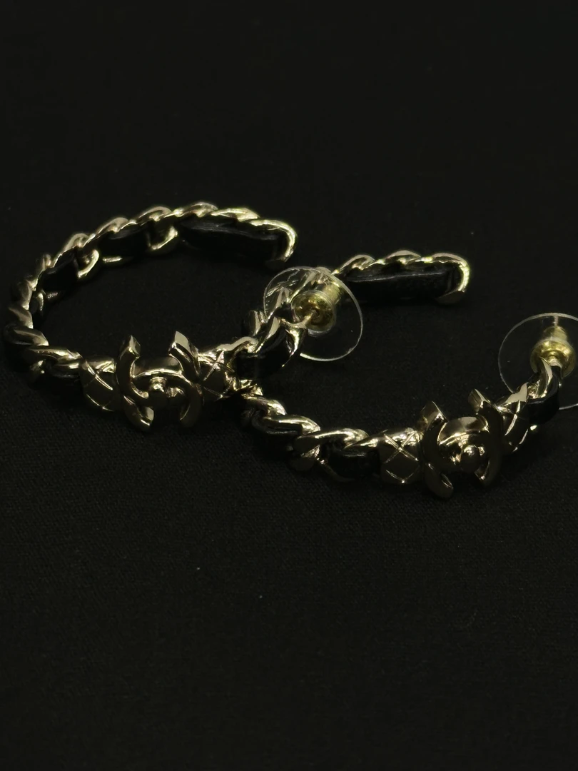 99新 Chanel/香奈儿 21S皮穿双C耳钉/JJ5052309