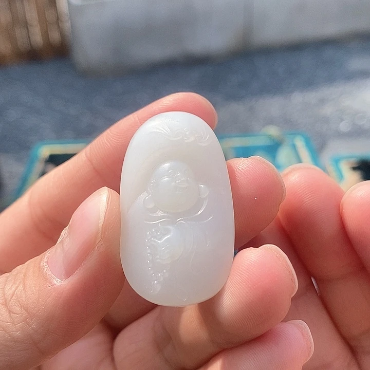 和田玉吊坠(赠链)未镶嵌和田玉弥勒佛