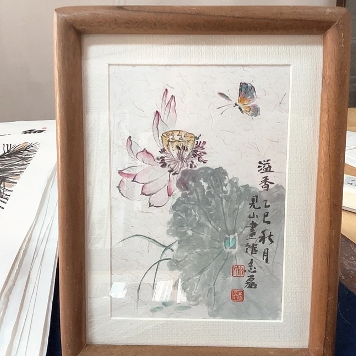 国画秦志磊国画22/17cm纯实木画框