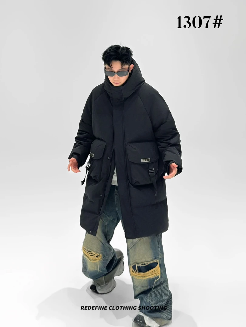 轻薄翻领冬季外穿男装情侣保暖纯色外套纽扣潮流百搭羽绒[1307]