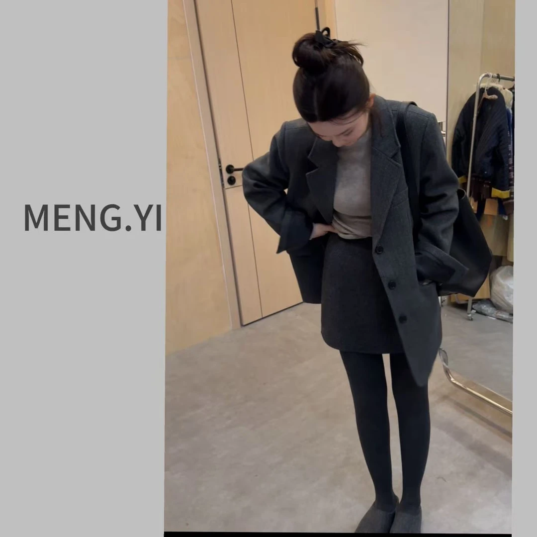 MENG.YI斜纹毛呢超好版型西服5292