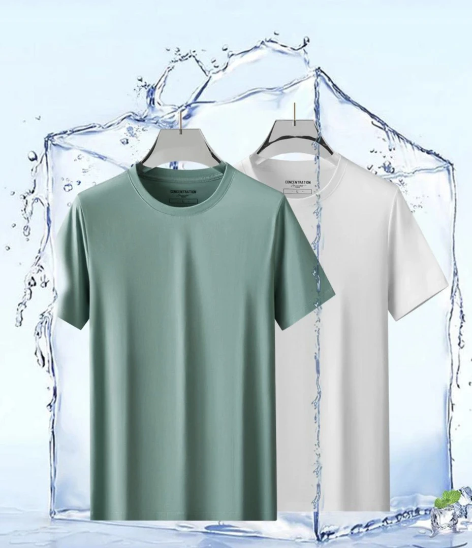 【孤品】夏季1g纯色短袖莫代尔男士白T恤薄款男装圆领健身弹力