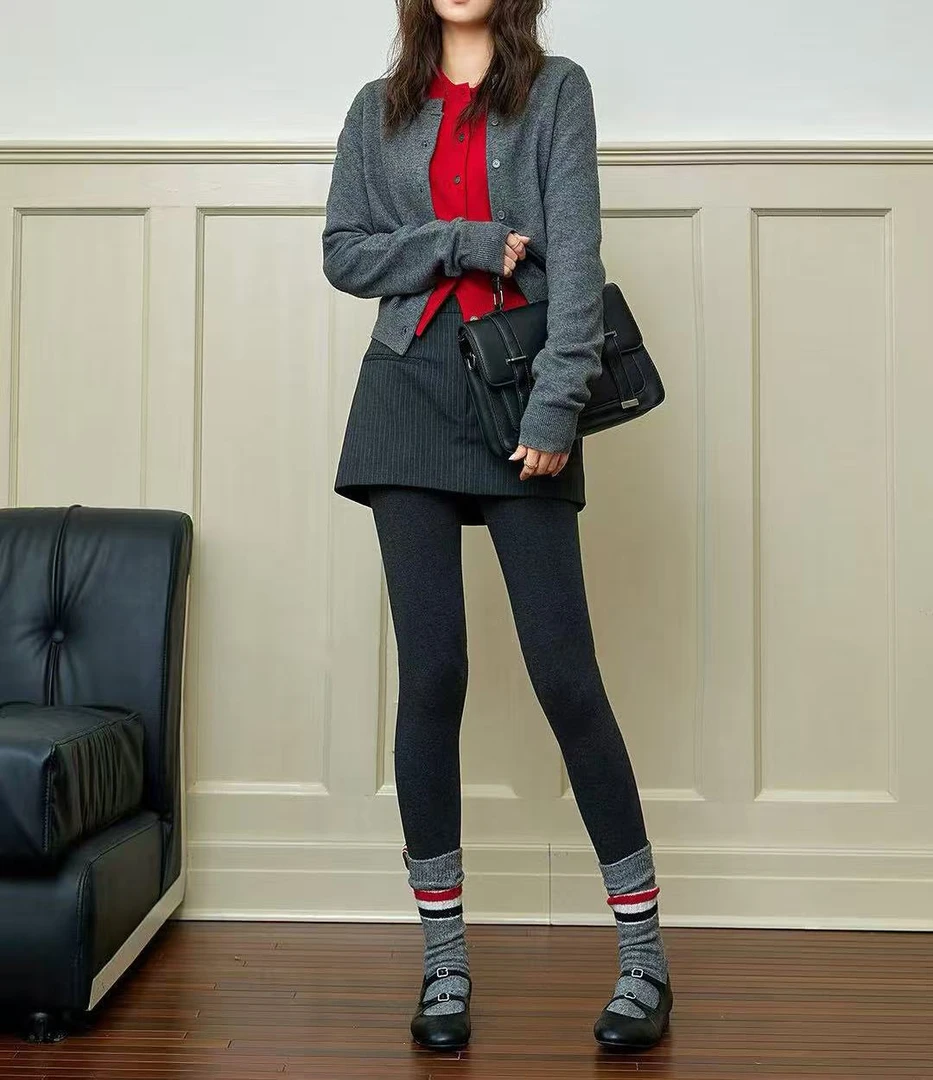 FUJIA STYLE新款时尚百搭简约气质休闲纯色200克打底裤K701