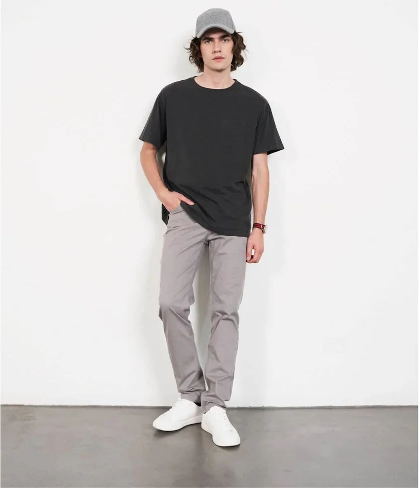 外单质感男士四面弹力水洗棉小直筒休闲裤长裤百搭裤春秋款裤3690