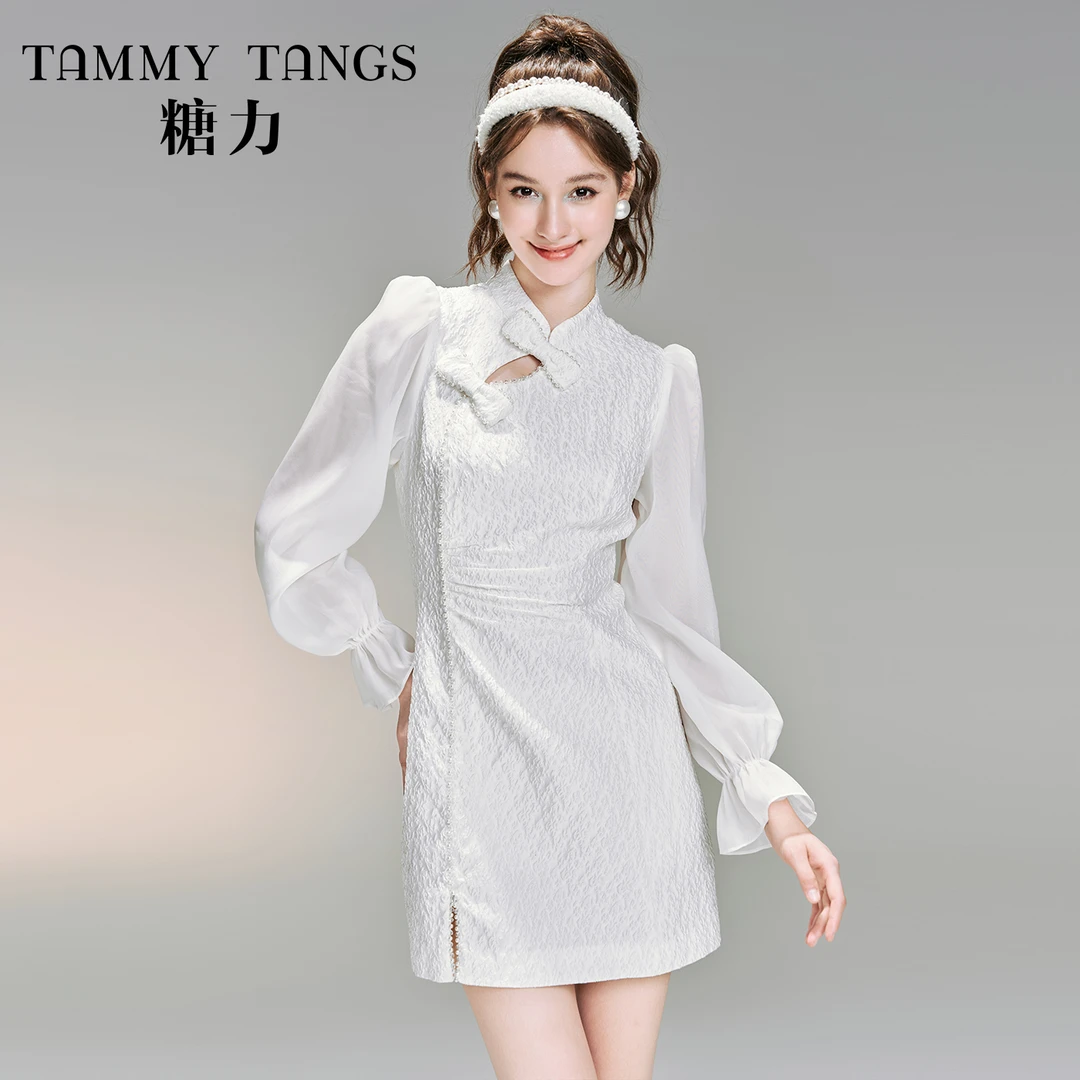 【商场同款】糖力新中式国风提花连衣裙秋