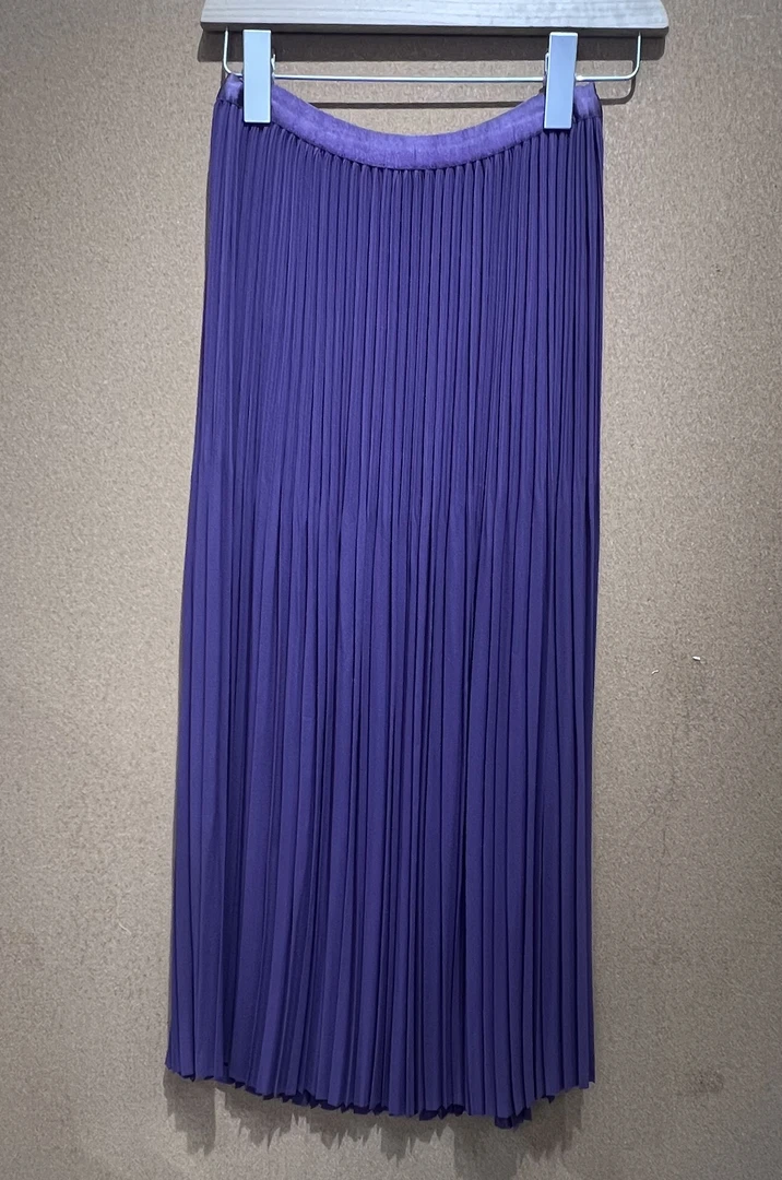 Kin.轻奢服饰新款欧货松紧腰百褶显瘦垂坠感十足半身裙（福利）