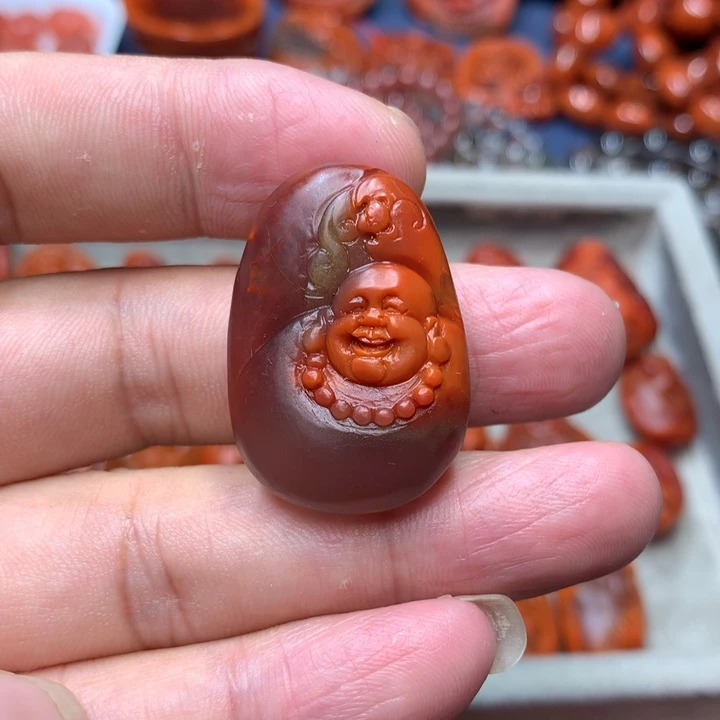 吊坠(不含链)未镶嵌南红玛瑙开***K