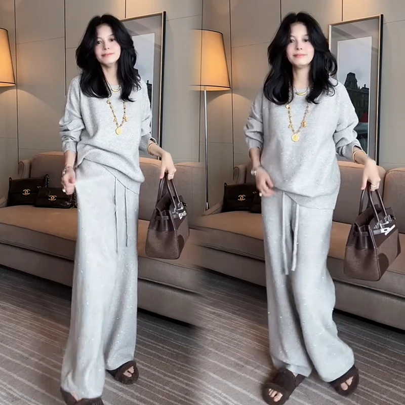 2025秋季新款时尚显瘦气质网红高档套装女高级百搭宽松大码两件套