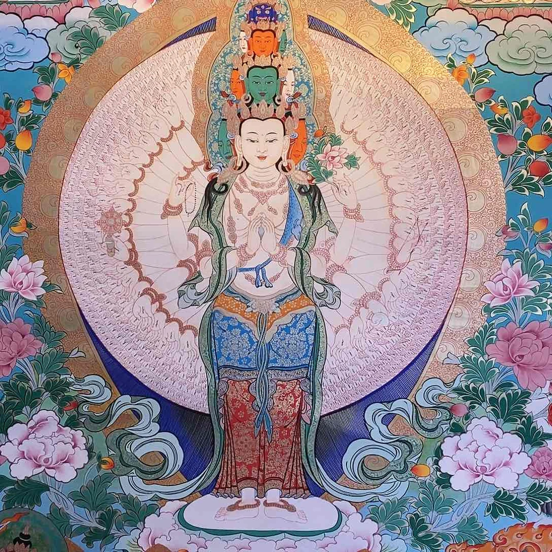 装裱画哈*青海热贡手绘唐卡画芯