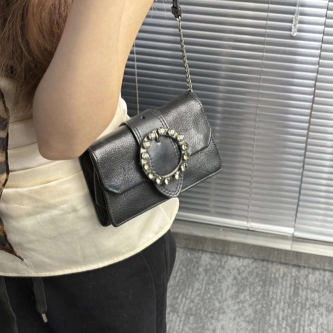 95新 MIU MIU/缪缪 黑色单肩手提挎包xm