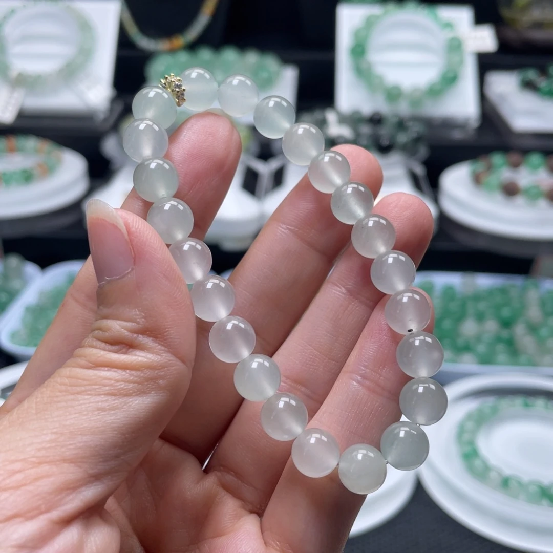 合金手串石英质玉（非洲翠）宠粉卡8，白冰