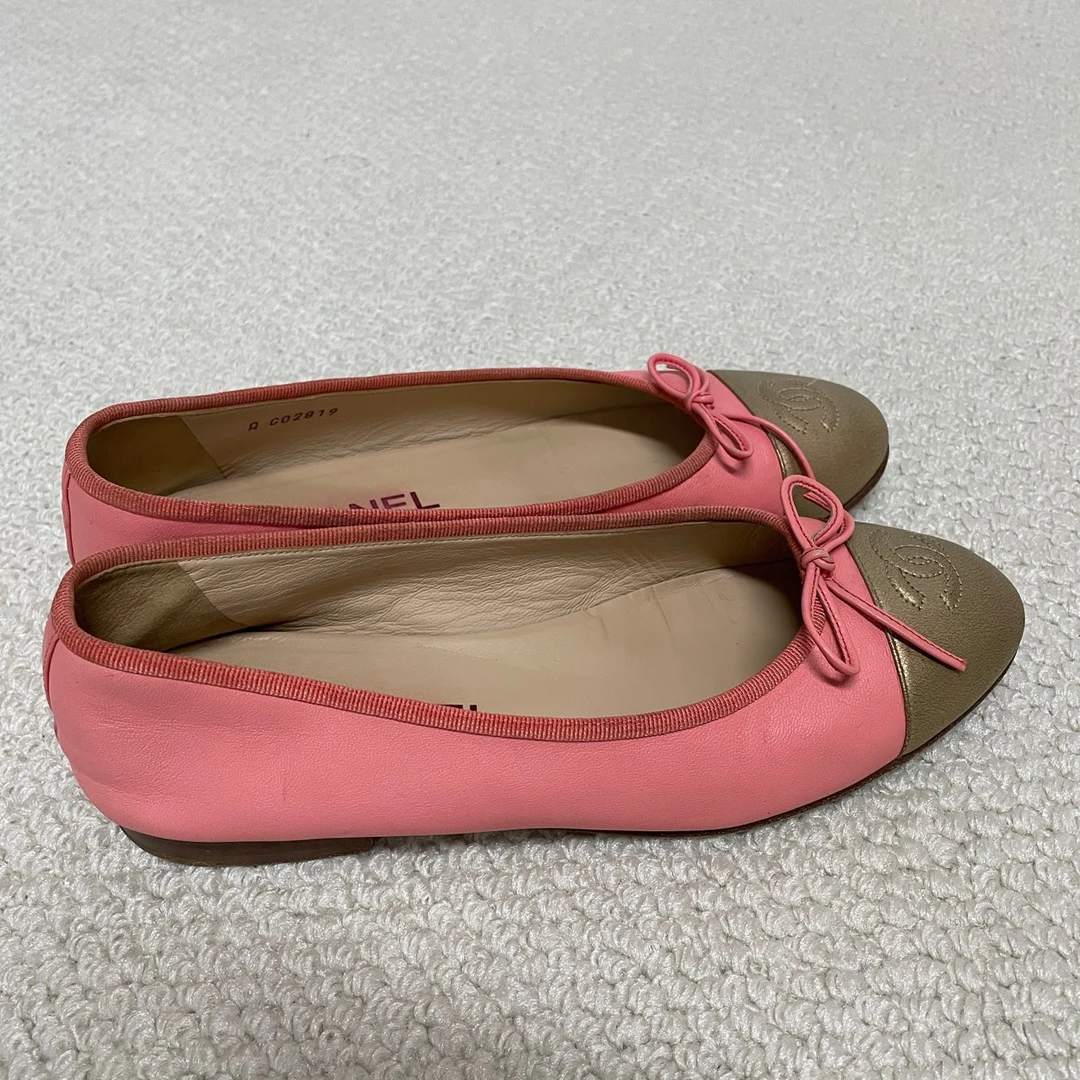 95新 Chanel/香奈儿 Chanel 粉色 平底鞋 98新 36码 A7031