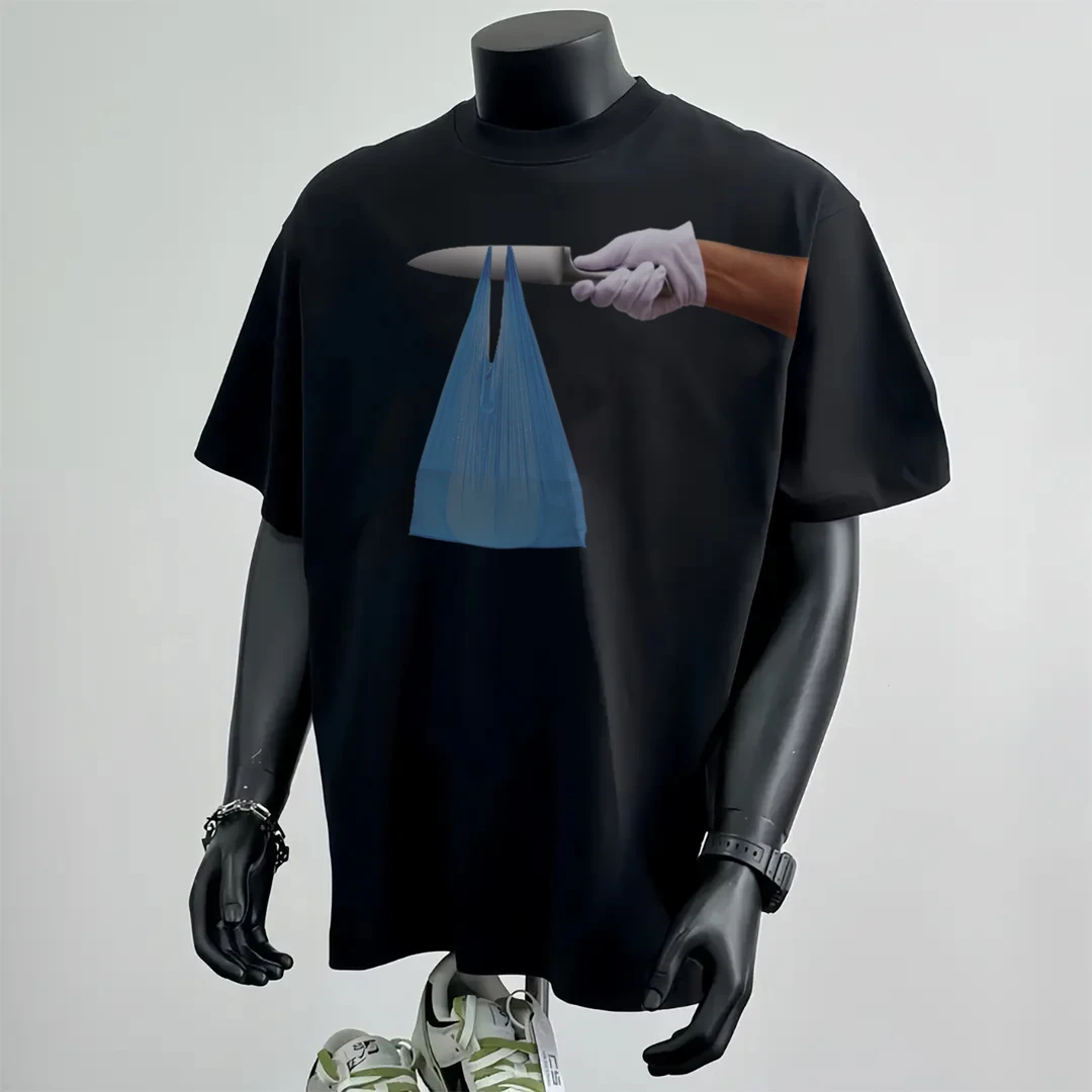 100%纯棉320克重磅美式休闲情侣男女夏季宽松印花ins圆领小众短袖