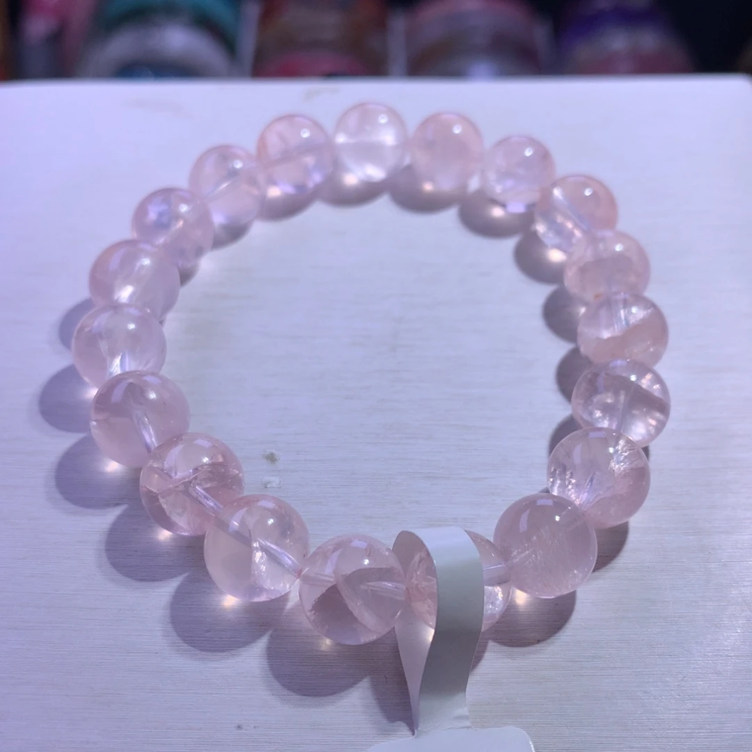 水晶银S925镶嵌手串粉啊赛10.8m