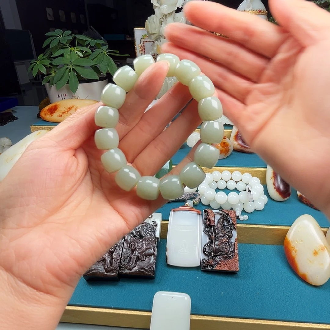 凡门玉府 精品 和田玉 卡14手串