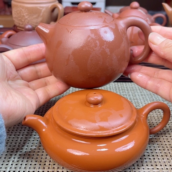 紫砂茶壶无***飞紫砂朱泥和紫泥