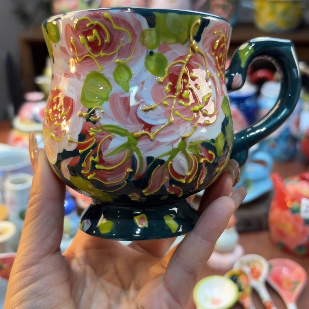 摆件景德镇手绘高温釉下彩陶瓷茶具