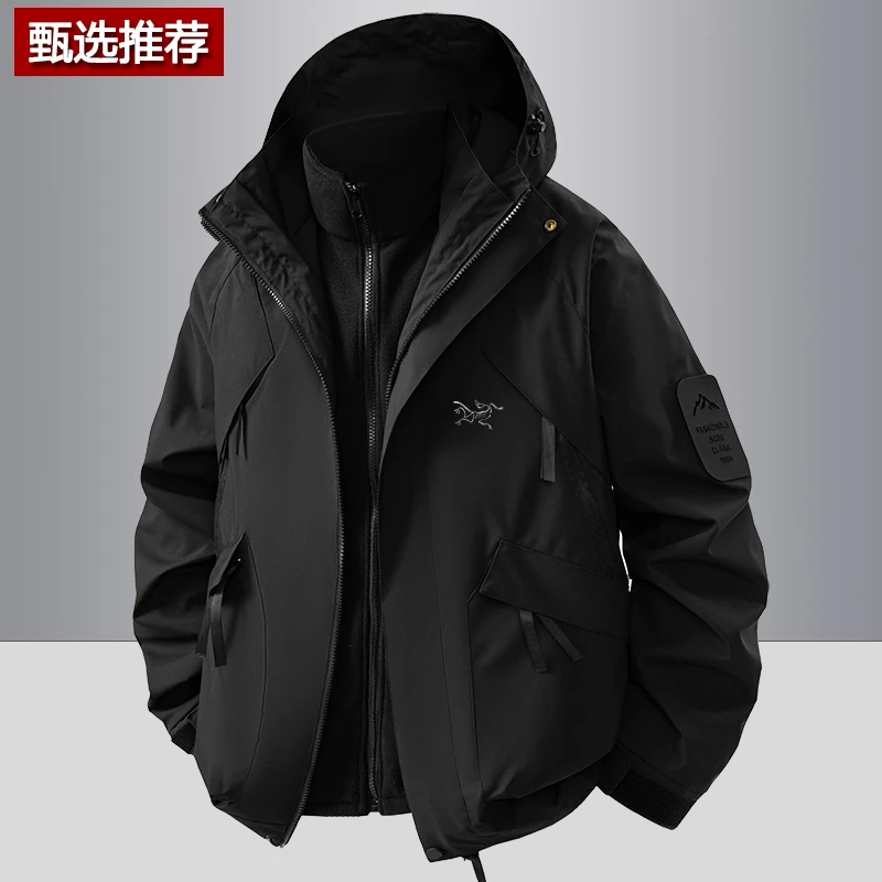 奥莱撤柜2025新款可拆卸内胆冲锋衣户外运动登山速干三防外套