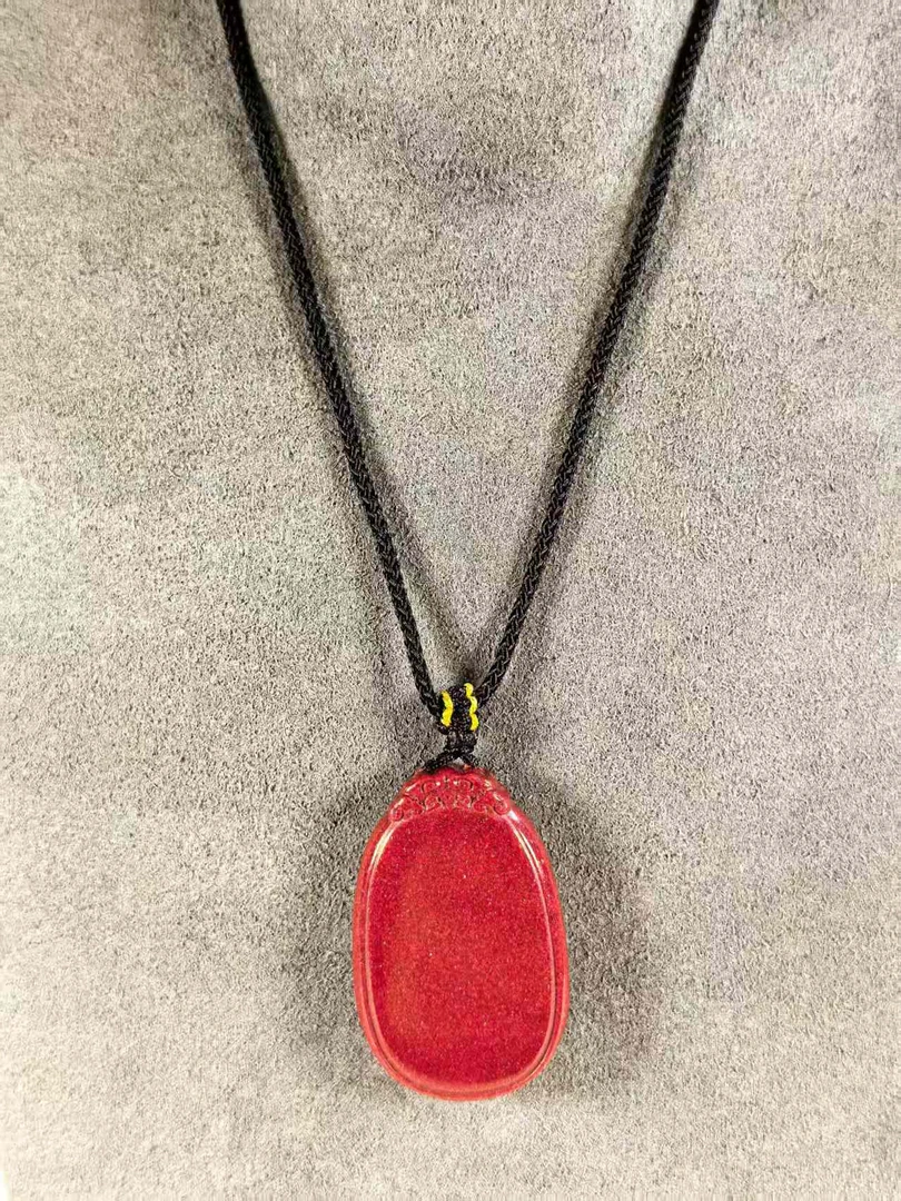 含辰砂工艺品高含量朱砂紫金砂平安无事牌