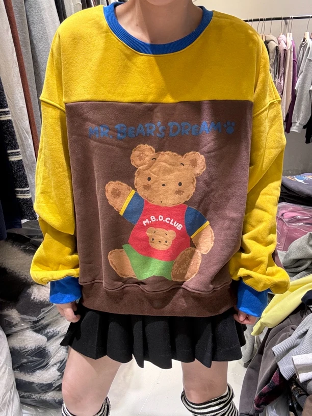 韩版卡通小熊加绒卫衣