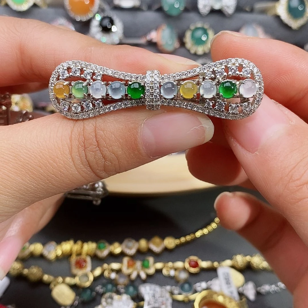 翡翠戒指银S925镶嵌胖*猪1111111