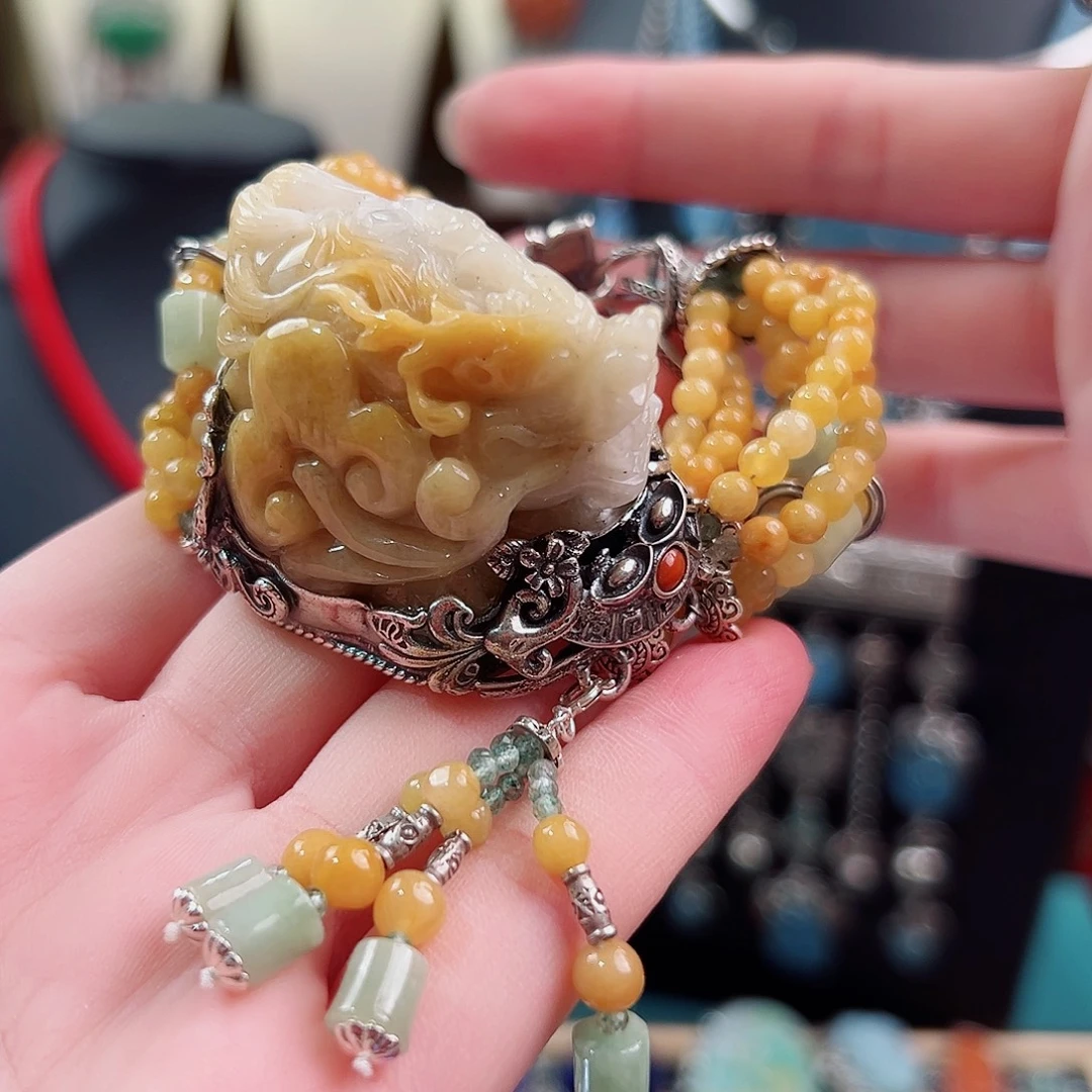 银S925镶嵌翡翠手链手链