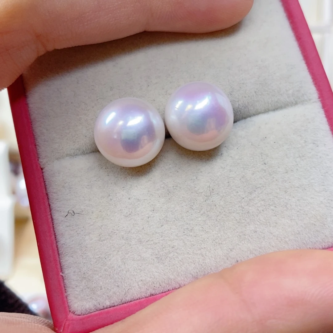 淡水珍珠耳饰银S925镶嵌小**宫