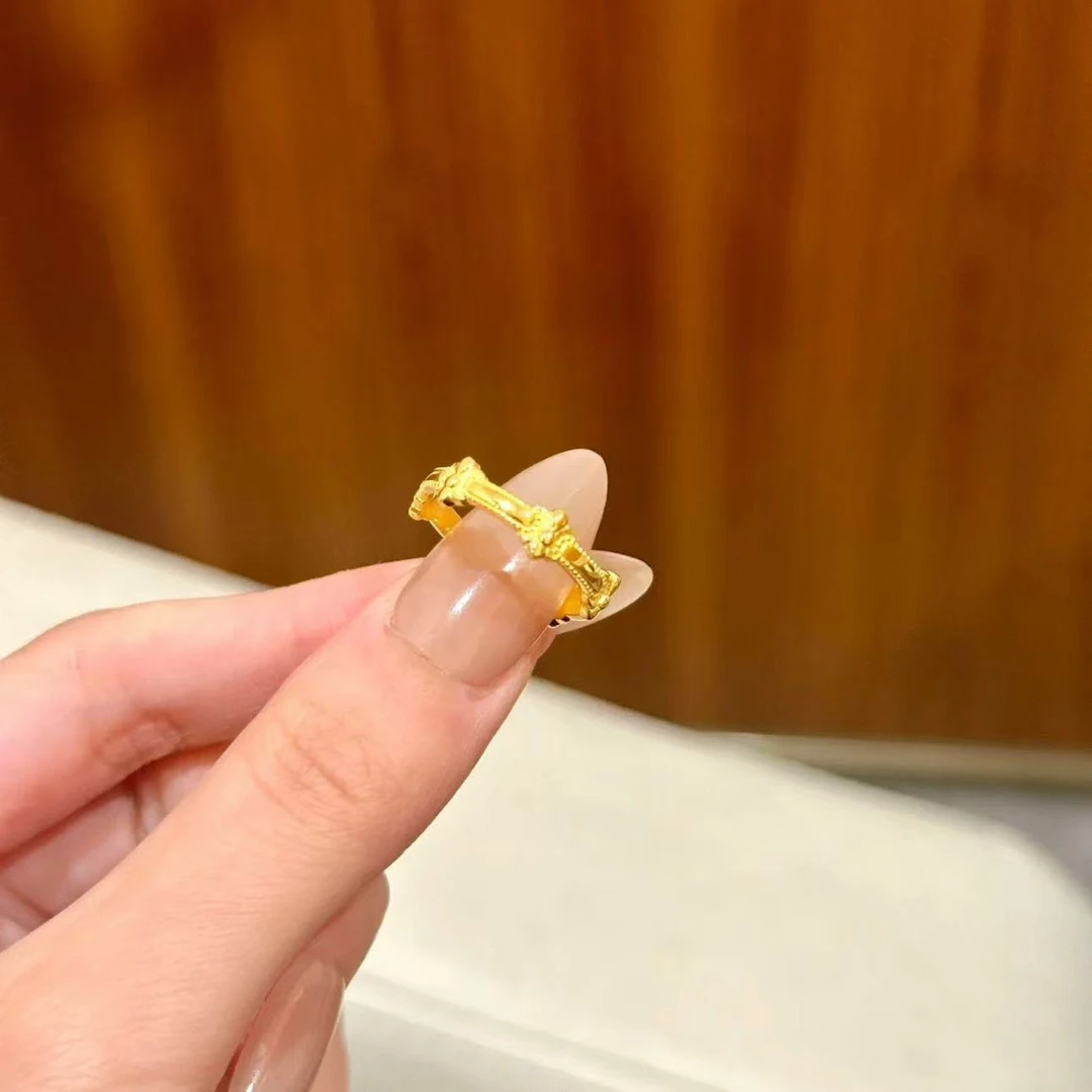 【粉丝专享】新款金色鸢尾花戒指女款高级复古戒指