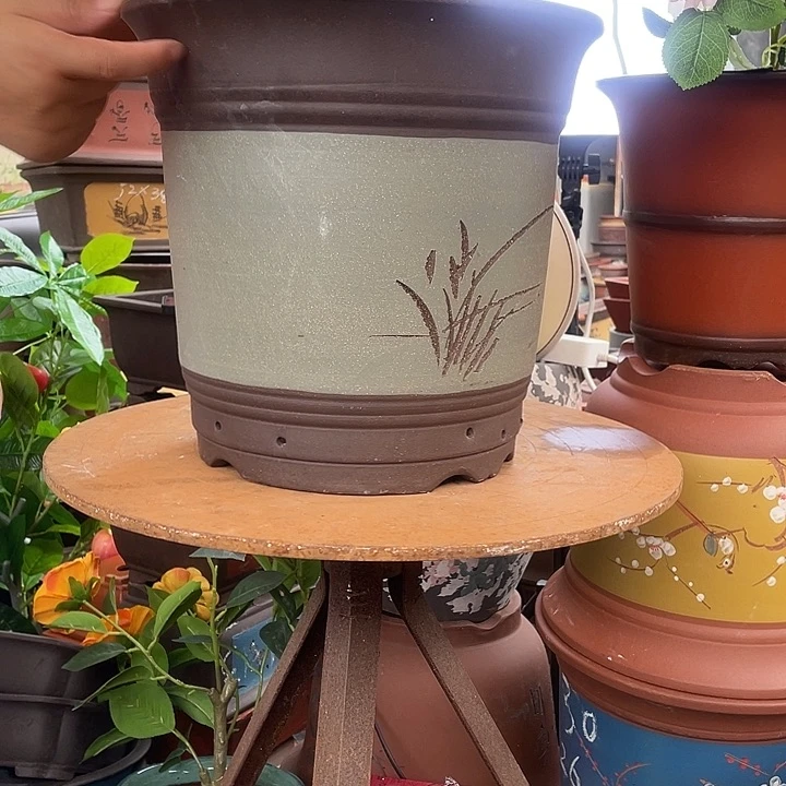 绿色高栏31花盆紫砂花盆