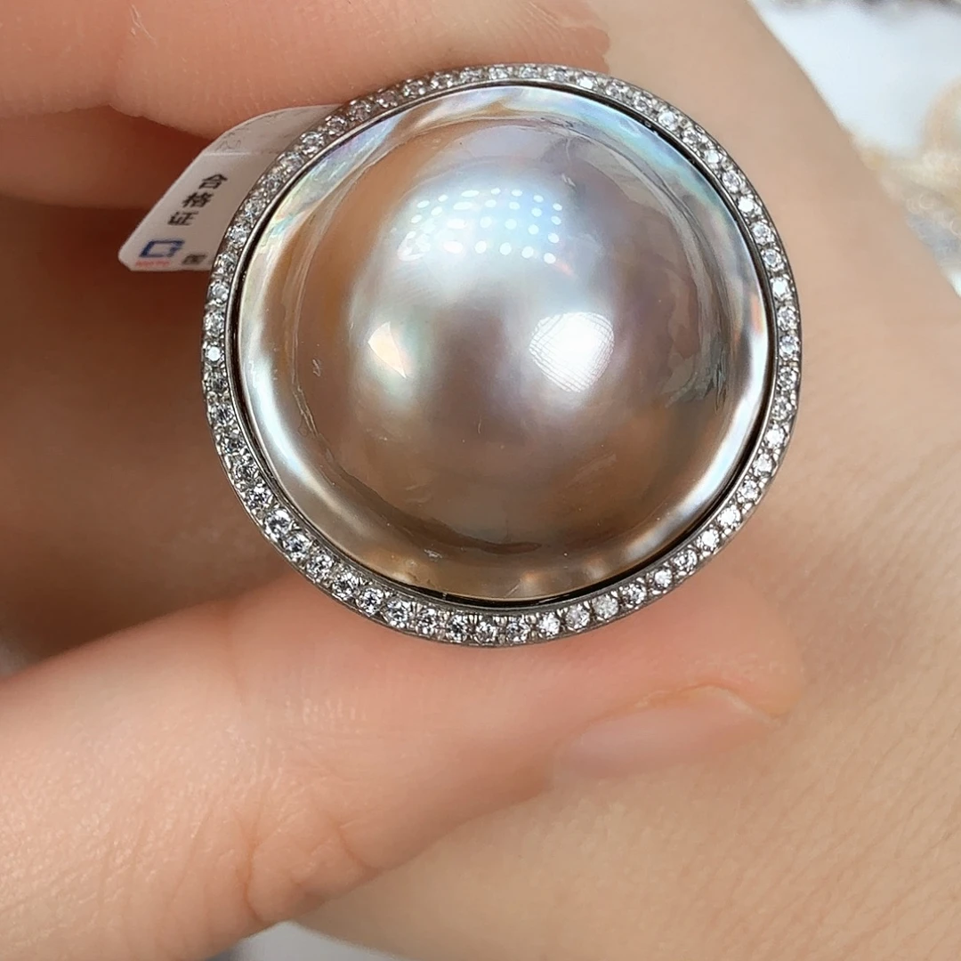 拼合珍珠（马贝珠）耳饰银S925镶嵌