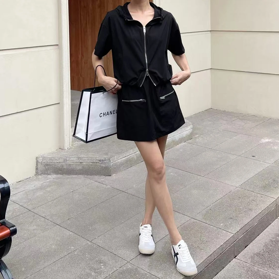 Manmi 欧货连帽工装裙套装 2826（C3）