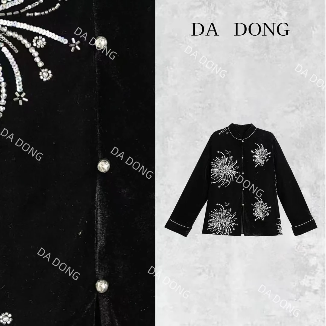 烟火夜空--秋冬新款中式气质上衣女时尚休闲轻奢设计师高定外套