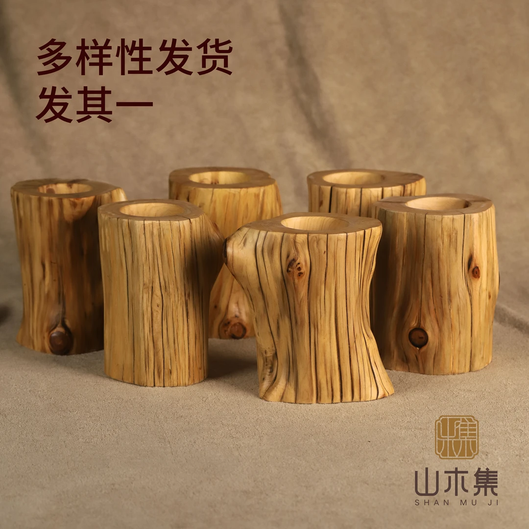 柏柏木随形雕刻笔筒摆件(发其一)*（多样性发货）成品木串