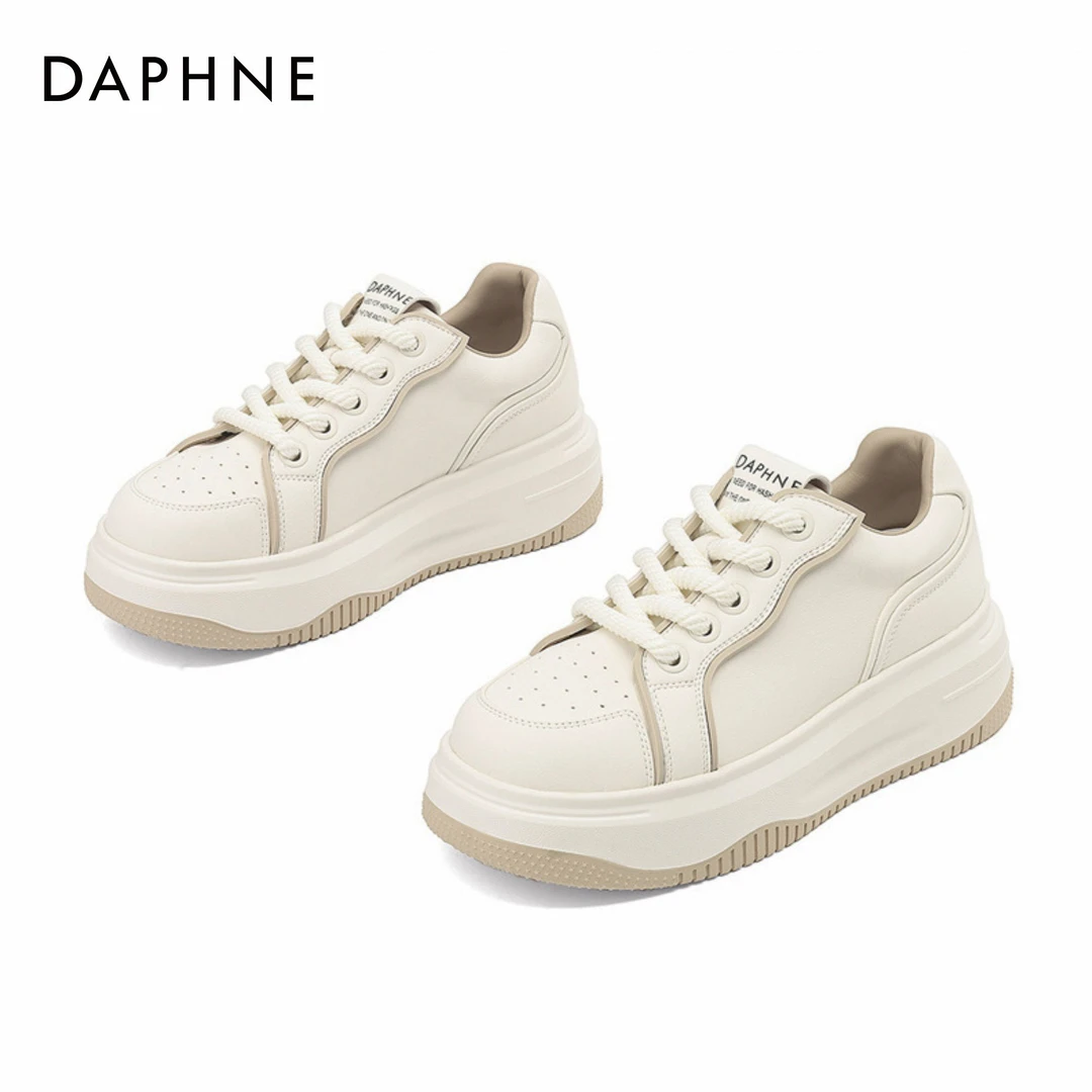 2025新款时尚百搭休闲鞋潮流圆头厚底系带女鞋