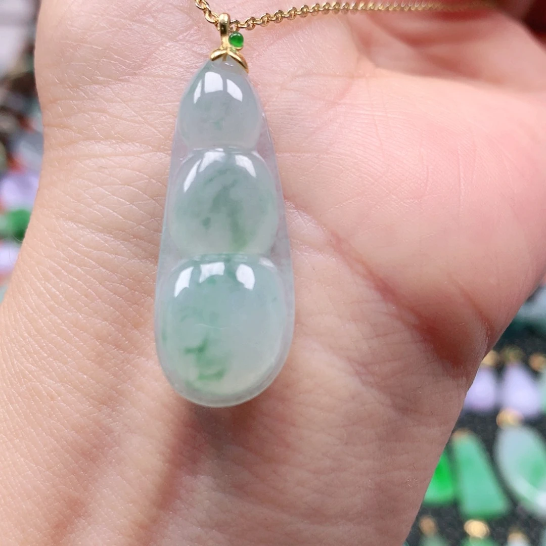 吊坠(不含链)18K金镶嵌翡翠