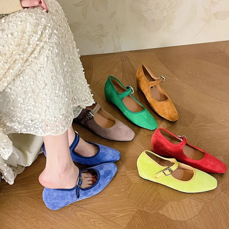 美猫汇真皮版5厘米内增高40码新中式2025新款浅口柔软玛丽珍单鞋