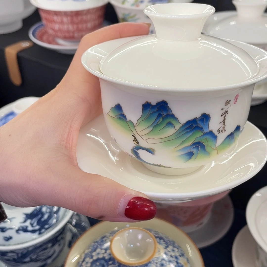 陶景德陶瓷盖碗茶具