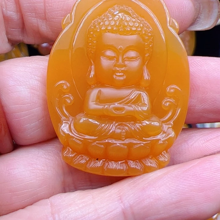 石英质玉（黄龙玉）合金颈饰