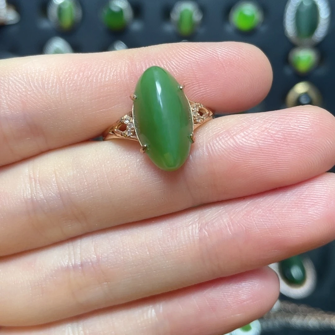 和田玉（碧玉）银S925镶嵌吊坠(不含链)