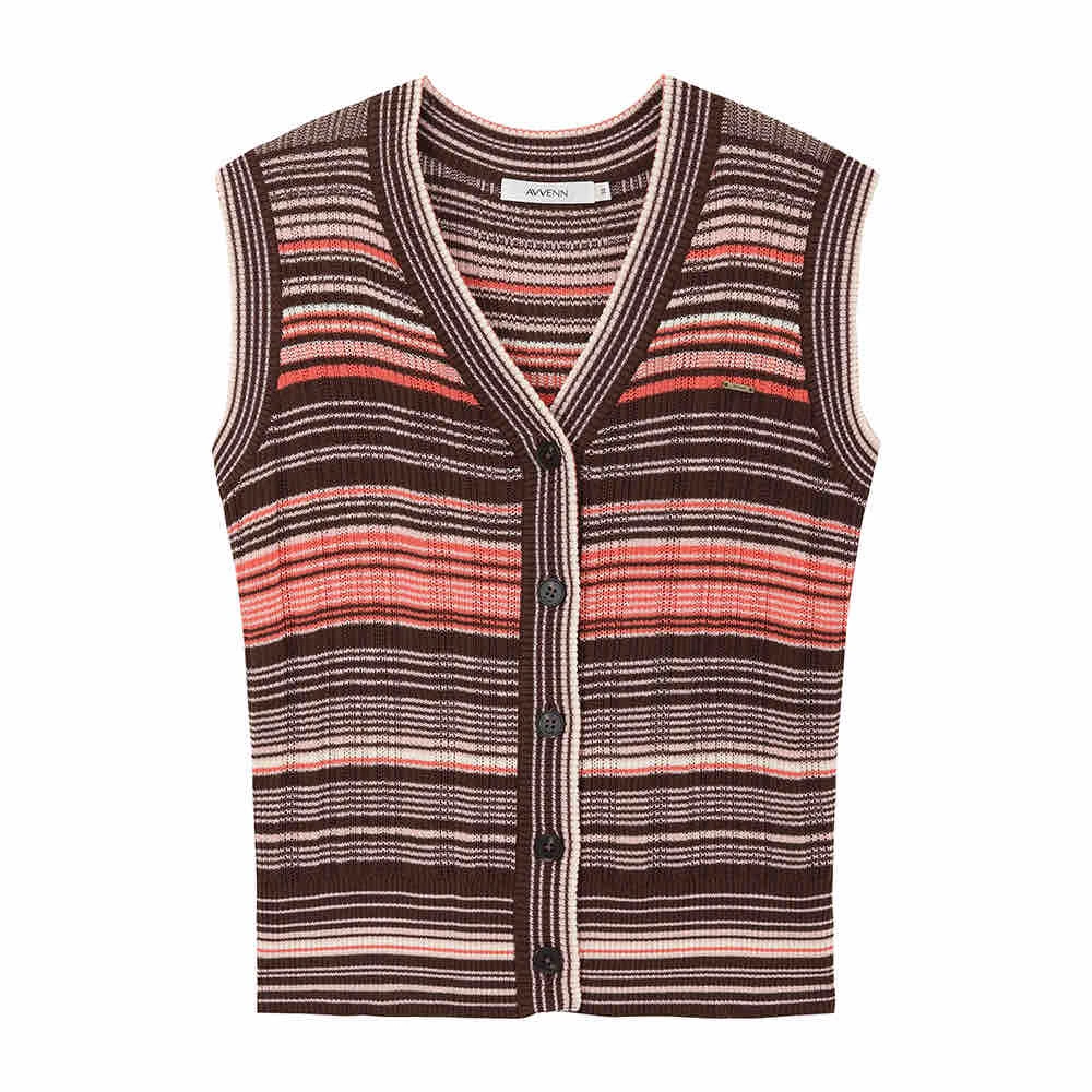 AVVENN 设计师品牌25春新品 时尚休闲百搭条纹马甲