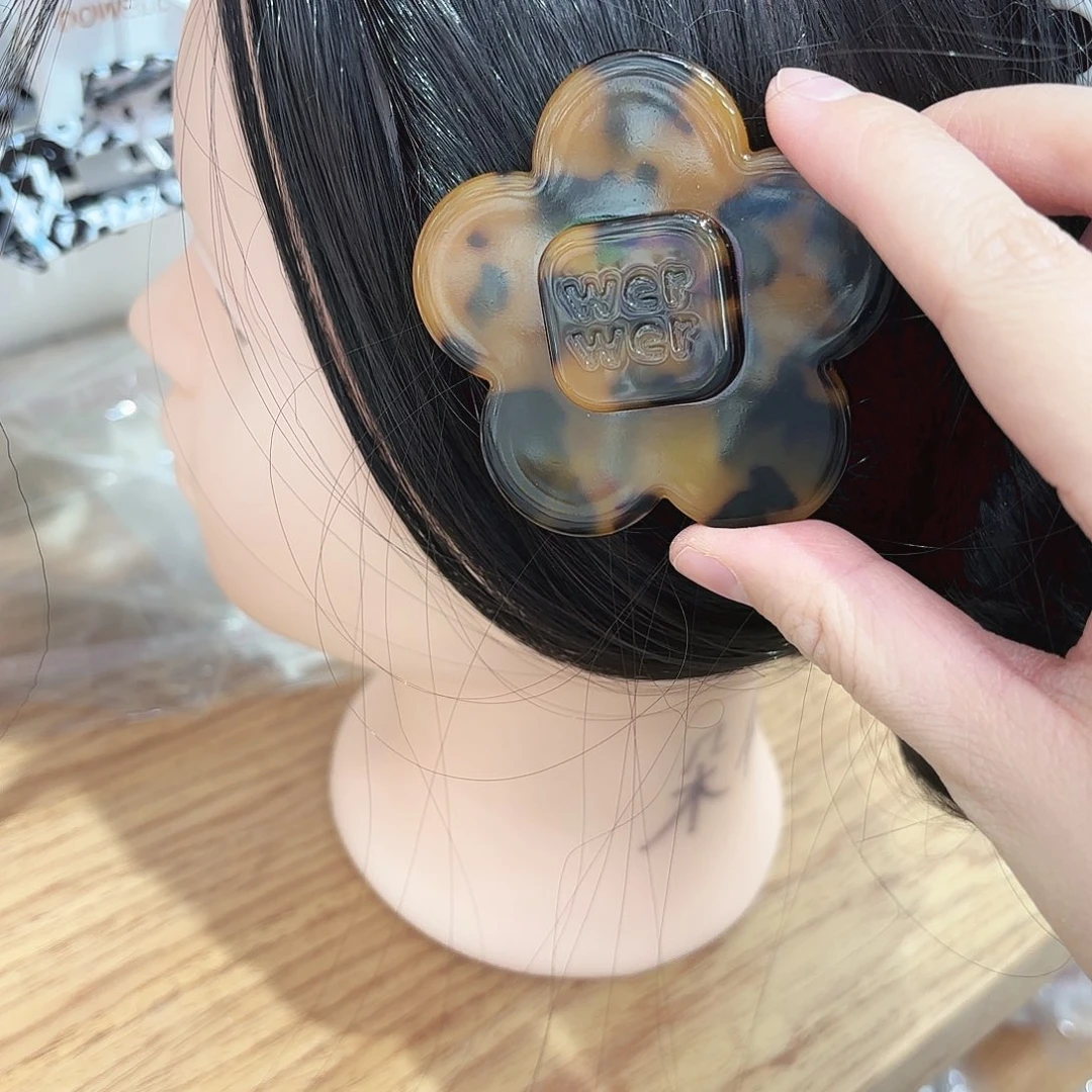 皮质铁合金大号花朵豹纹