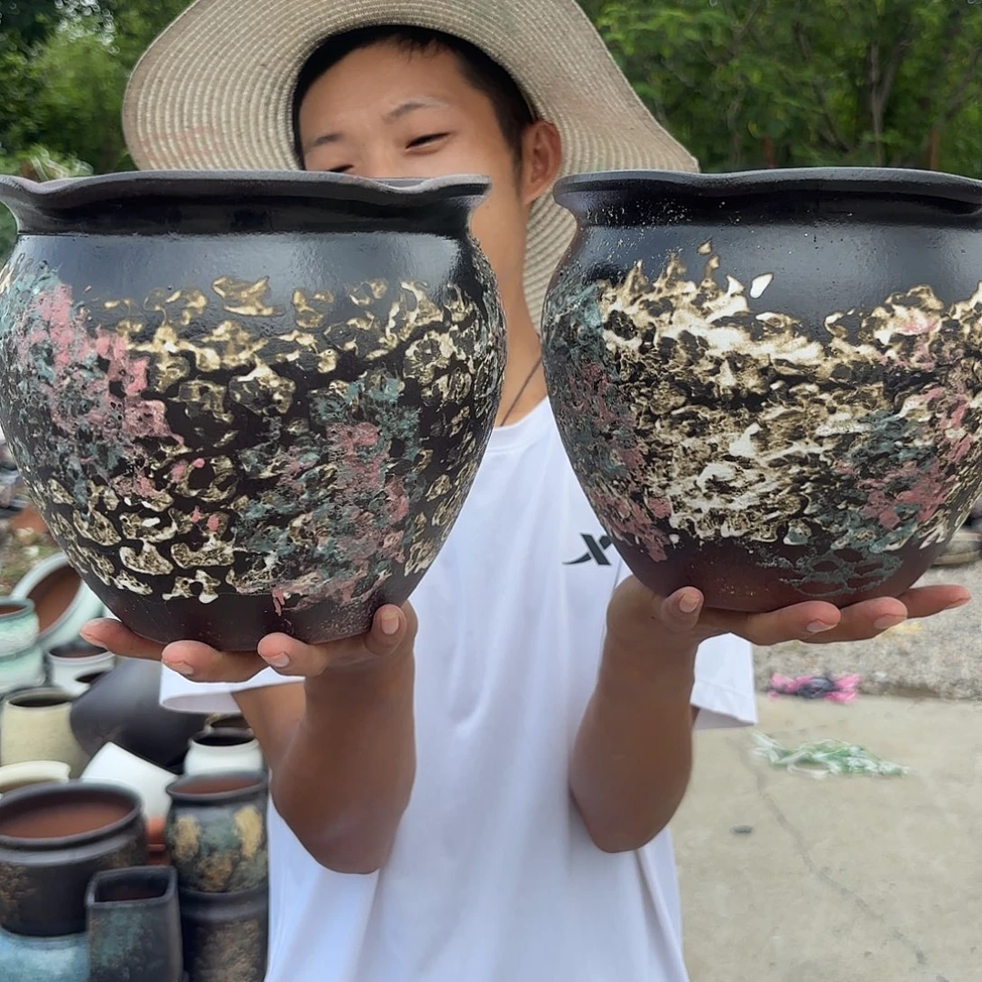 油画两个口径20高度18