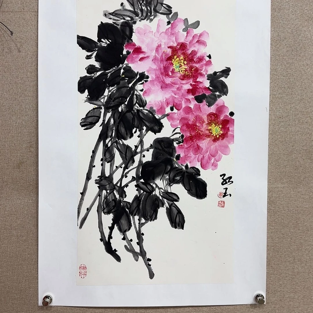 国画郑红玉精品国画参展原作