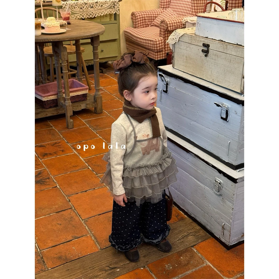 opolala·25冬~拼纱碎花加绒牛仔裤77108（童装汉服）