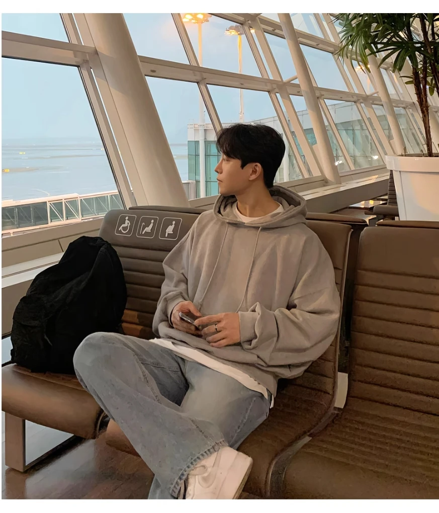 300斤休闲情侣连帽加绒长袖百搭秋冬套头新年红色韩版加厚ins卫衣