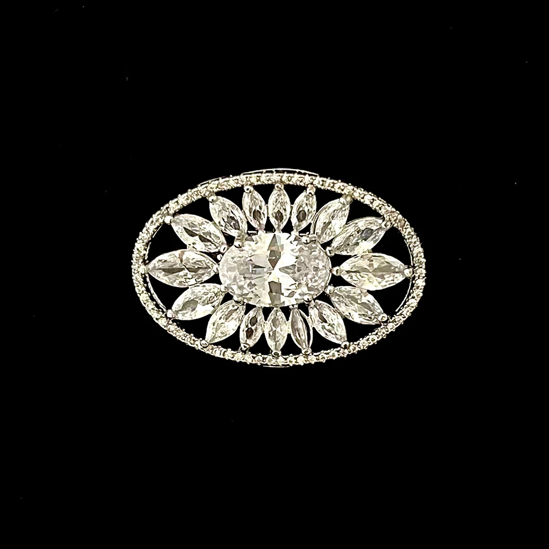 锌合金仿水晶胸针 xz4789圆圆