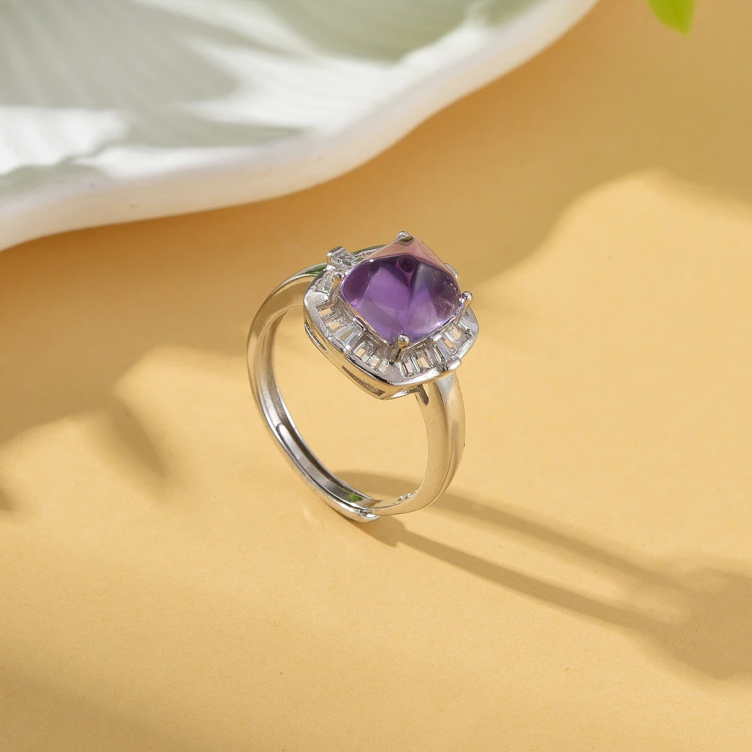 【婉葶珠宝】S925银紫水晶戒指