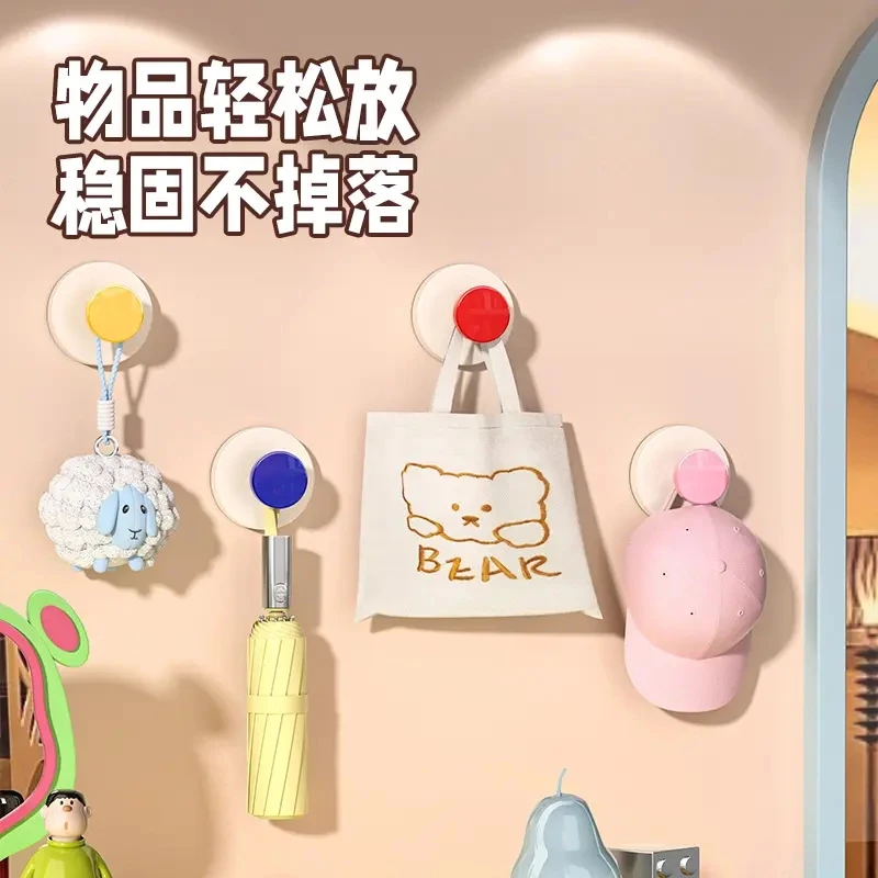 吸盘玄关挂钩强力承重粘胶免打孔入户门口放钥匙帽子置物挂钩