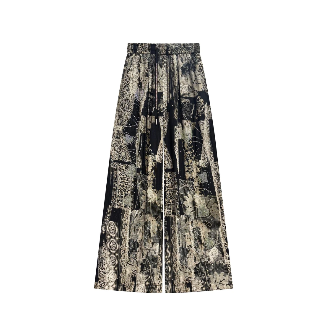 Robert Girme【静世芳华】夏款时尚烫钻休闲气质百搭裤子#2654