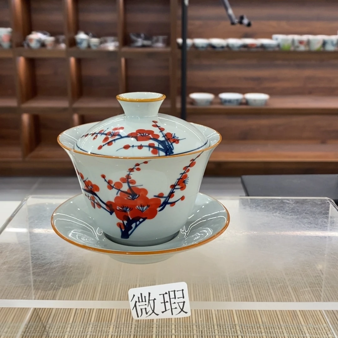 釉下彩老陶泥手工绘制